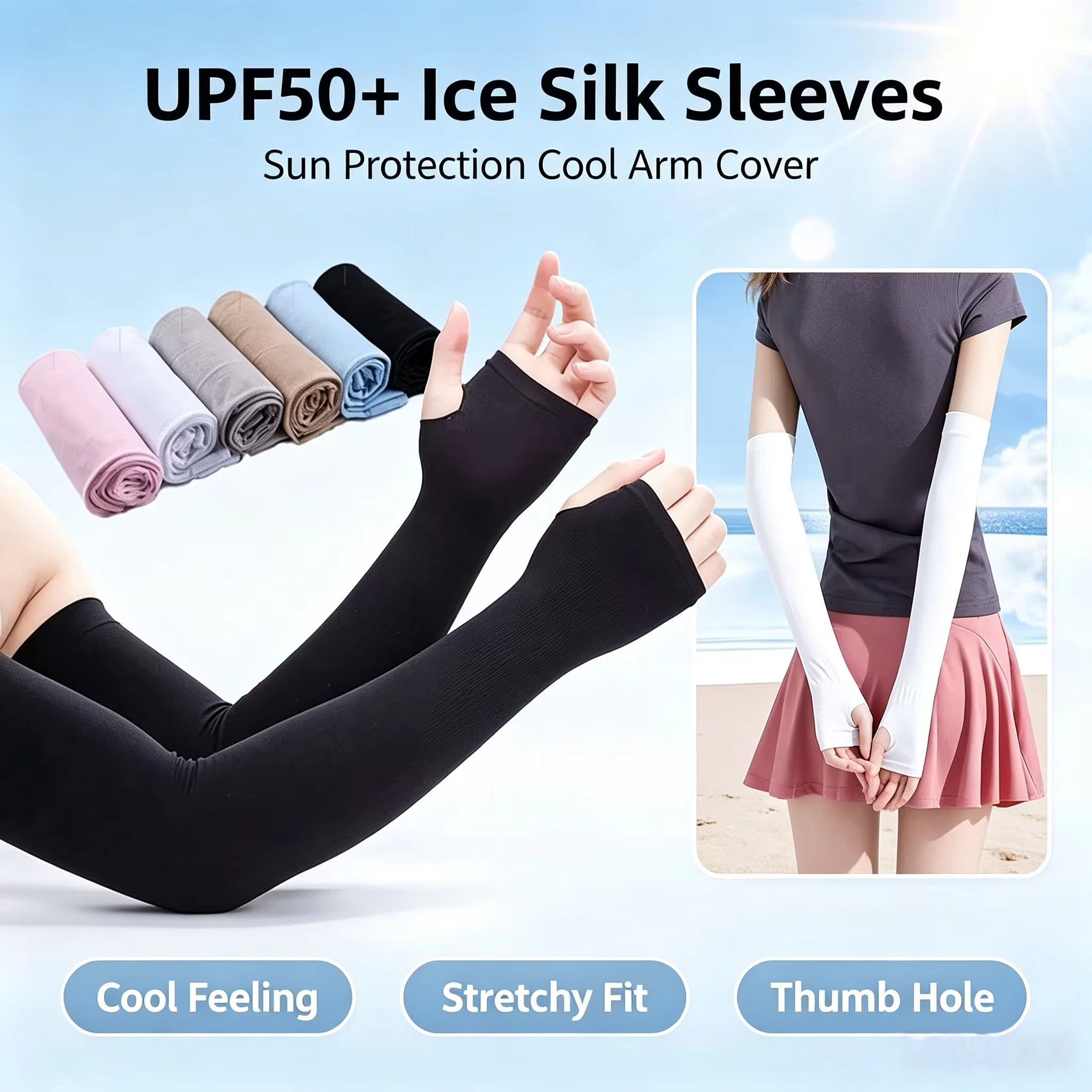 Running Gear On - Cycling UV Sun Protection Arm Sleeves